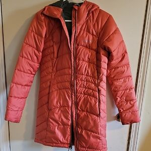 Columbia Coral-Red Long Insulated Ski Coat